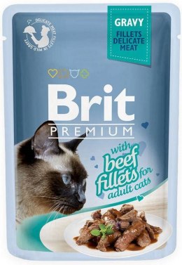 BRIT Premium Gravy Fillets Beef - mokra karma dla kota - 85 g