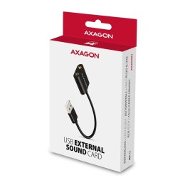 AXAGON ADA-12 Zewnętrzna karta dzwiękowa USB 2.0 48kHz/16-bit stereo, metal, kabel USB-A 15 cm