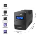 Qoltec Zasilacz awaryjny UPS | Monolith | 850VA | 480W | LCD | USB | RJ45