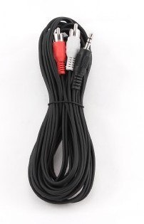 Kabel GEMBIRD CCA-458-5M (2x Cinch M - Mini Jack M; 5m; kolor czarny)