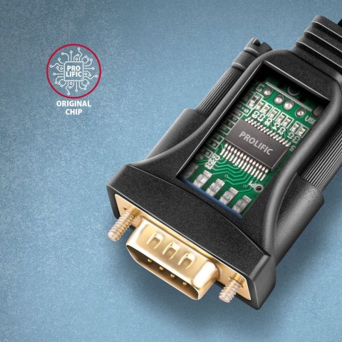 AXAGON ADS-1PSN Adapter USB 2.0 > RS-232 Port szeregowy, 1.5m kabel, chip Prolific