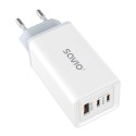 Savio Ładowarka sieciowa USB GaN 65W, Quick Charge 4.0, Power Delivery 3.0, LA-07