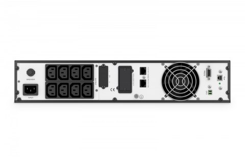 Digitus Zasilacz awaryjny UPS Online Rack 19" LCD, 1000VA/1000W, 2x12V/9Ah, 8xC13, USB, RS232, RJ45