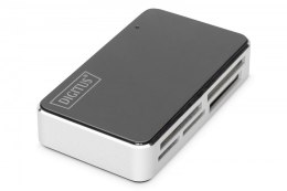 Digitus Czytnik kart 6-portowy USB 2.0, uniwersalny, Czarno-srebrny