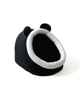 GO GIFT Budka z uszami dla kota - czarno-biały - 40x45x34 cm