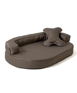 GO GIFT Sofa owalna - legowisko dla zwierząt brąz - 100 x 65 x 10 cm