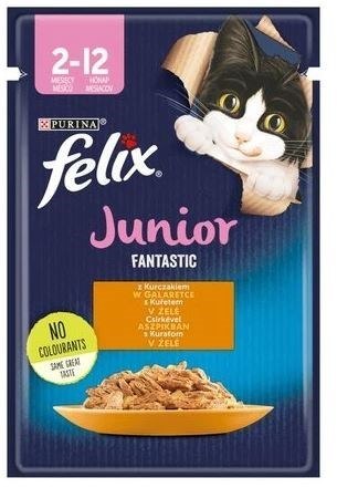 Purina Felix Fantastic Junior Kurczak - mokra karma dla kota - 85 g