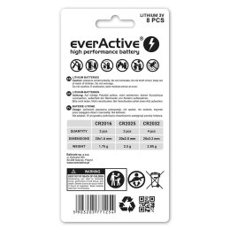 EverActive Baterie litowe zestaw 8 szt. CRMIX 4x CR2032, 2x CR2025, 2x CR2016