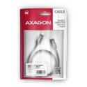 AXAGON BUCM2-CM10AB Kabel USB-C - USB-C, 1.0m 5A charging, ALU, 240W PD, oplot, USB2.0