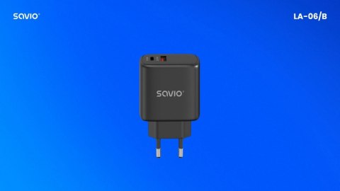 Savio Ładowarka sieciowa 30W Quick Charge, Power Delivery 3.0, LA-06/B