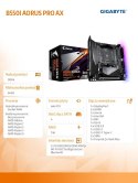 Gigabyte Płyta główna B550I AORUS PRO AX AM4 2DDR4 HDMI/DP mITX