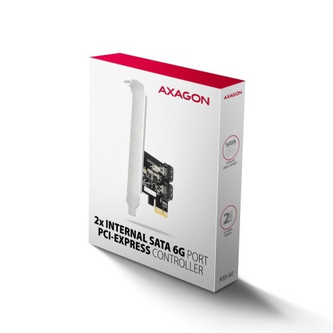 AXAGON PCES-SJ2 Kontroler PCIe 2x wewnętrzny port SATA 6G, chipset JMB582 SP & LP
