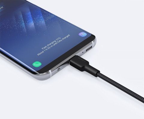 AUKEY CB-CD30 kabel USB-C - USB-A 0,9m 60W PD 3A 20V nylonowy oplot czarny