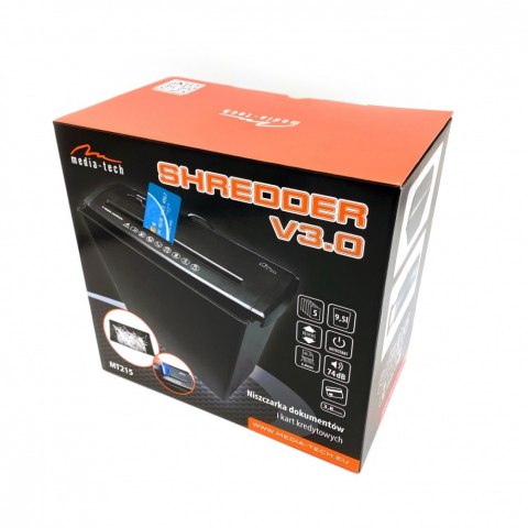 Media-Tech Niszczarka dokumentów, folii i kart kredytowych SHREDDER V3.0 MT215
