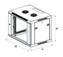 Extralink Szafka wisząca rack 6U 600x600 szara metalowe drzwi