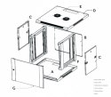 Extralink Szafka wisząca rack 9U 600x450 szara szklane drzwi