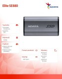 Adata Dysk zewnętrzny SSD SE880 500GB USB3.2A/C Gen2x2