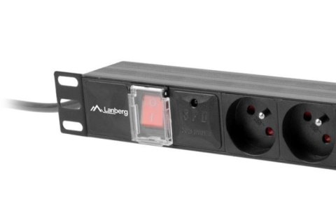 Lanberg Listwa zasilająca Rack PDU 1U 10A 4X 230V PL 4X IEC C13 2m C14 czarna