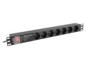 Lanberg Listwa zasilająca rack PDU PRO 19 cali 1U 16A 7X SCHUKO SPD-3MP 2m czarna