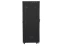 Lanberg Szafa instalacyjna rack stojąca 19 42U 600x1000 czarna, drzwi szklane lcd (flat pack)