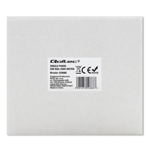 Qoltec Jednofazowy elektroniczny licznik | miernik zużycia energii | 230V | LCD