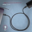 AXAGON BUCM3-CM30AB Kabel USB-C - USB-C, 3.0m, PD 60W, 3A, ALU, oplot, czarny