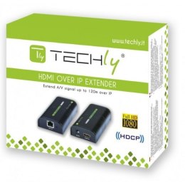 Techly Extender/odbiornik HDMI po skrętce Cat.5e/6/6a/7 do 120m, over IP, czarny