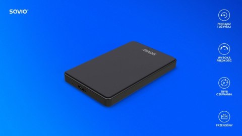 Savio Zewnętrzna obudowa na dysk HDD/SDD 2,5 cala, USB 3.0, AK-65
