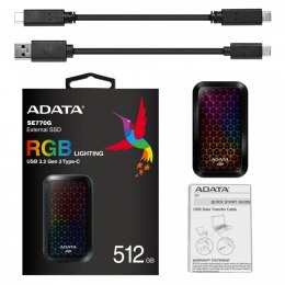 Adata Dysk zewnętrzny SSD SE770 512GB USB3.2-A/C RGB