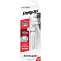 Energizer Słuchawki przewodowe jack 3,5 mm białe