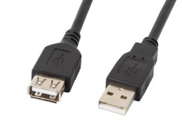 Kabel Lanberg CA-USBE-10CC-0018-BK (USB 2.0 M - USB 2.0 F; 1,8m; kolor czarny)