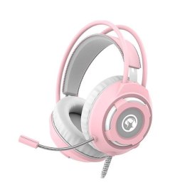 Słuchawki z mikrofonem Marvo HG8936 dla dziewczyny, pastelowy róż
