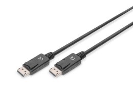 Kabel DisplayPort DIGITUS z zatrzaskami 4K 60Hz UHD Typ DP/DP M/M czarny 1m