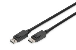 Kabel DisplayPort DIGITUS z zatrzaskami 8K 30Hz UHD Typ DP/DP M/M czarny 1m