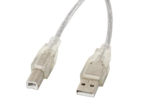 Kabel USB 2.0 Lanberg AM-BM Ferryt 5m przezroczysty