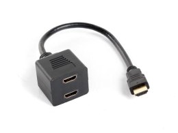 Kabel adapter/splitter Lanberg AD-0019-BK HDMI-A (M) -> 2x HDMI-A (F) 0,2m czarny