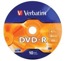 DVD-R Verbatim 4.7GB X16 Matt Silver (Spindle 10)
