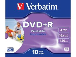 DVD+R Verbatim 4.7GB X16 printable (10 Jewel Case)