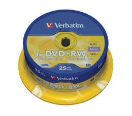 DVD+RW Verbatim 4x 4.7GB (Cake 25) MATT SILVER