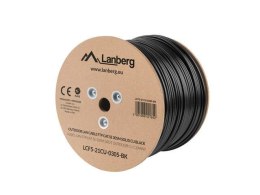 Kabel FTP Lanberg kat. 5e 305m drut Outdoor CU czarny