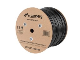 Kabel FTP Lanberg kat. 6 305m drut Outdoor CU czarny