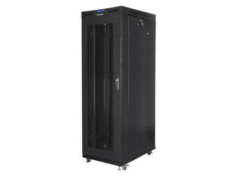 Szafa instalacyjna Rack stojąca 19" 37U 800x1000 czarna drzwi perforowane LCD Lanberg (flat pack)