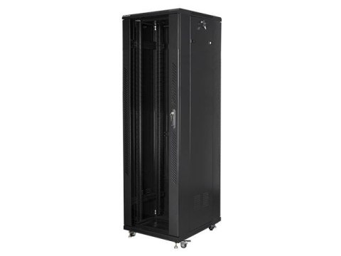 Szafa instalacyjna Rack stojąca 19" 42U 600x800 czarna Lanberg (flat pack)