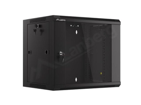 Szafa instalacyjna Rack wisząca 19" 9U 570x450 szybki montaż czarna Lanberg (flat pack)