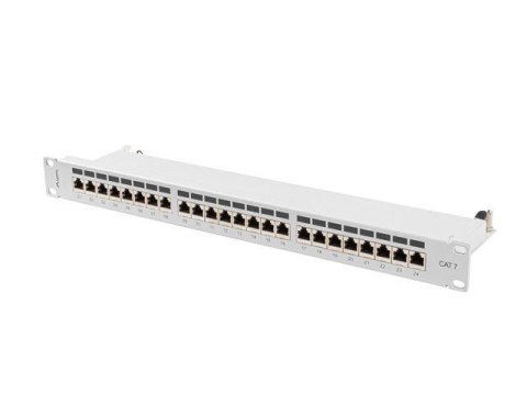 Patch panel Lanberg 24 port 1U kat.7 ekranowany szary