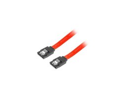 Kabel SATA Lanberg DATA II (3Gb/s) F/F 0,5m metalowe zatrzaski czerwony