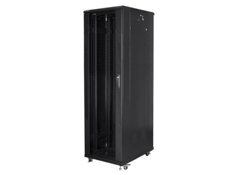 Szafa instalacyjna Rack stojąca 19" 42U 600x1000 czarna Lanberg (flat pack)