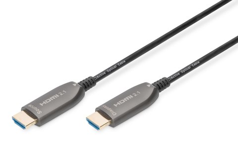 Kabel DIGITUS połączeniowy hybrydowy AOC HDMI 2.1 Ultra High Speed 8K60Hz UHD HDMI A/HDMI A M/M czarny 15m