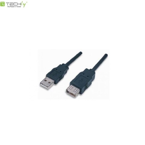 Kabel USB Techly przedłużacz USB 2.0 A-A M/F 0,3m czarny