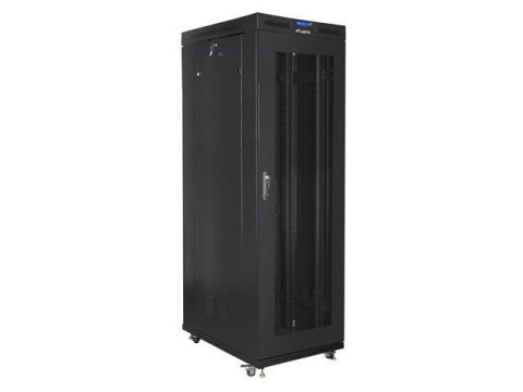 Szafa instalacyjna Rack stojąca 19" 42U 800x1000 czarna drzwi perforowane LCD Lanberg (flat pack)